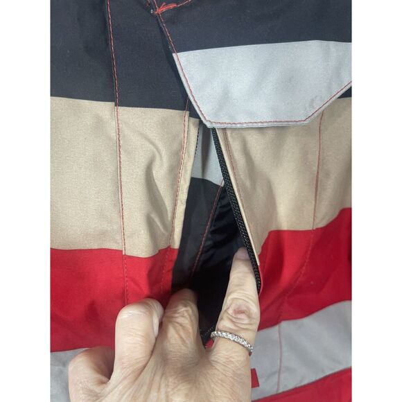 Special Blend Mens Snowboard Jacket Size Small Red Black Tan Color block Pockets - Picture 4 of 16